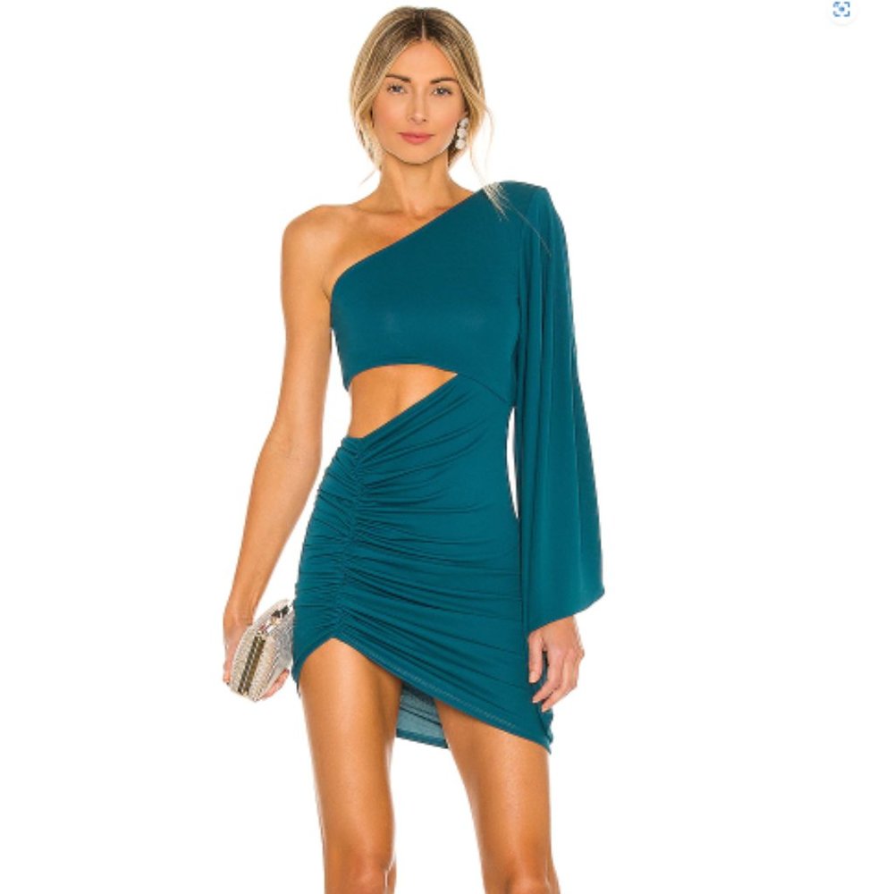 Michael Costello x REVOLVE Alessia Dress in Teal Green NWT